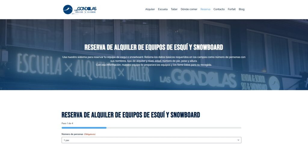 reserva online alquiler de esquí en Sierra Nevada